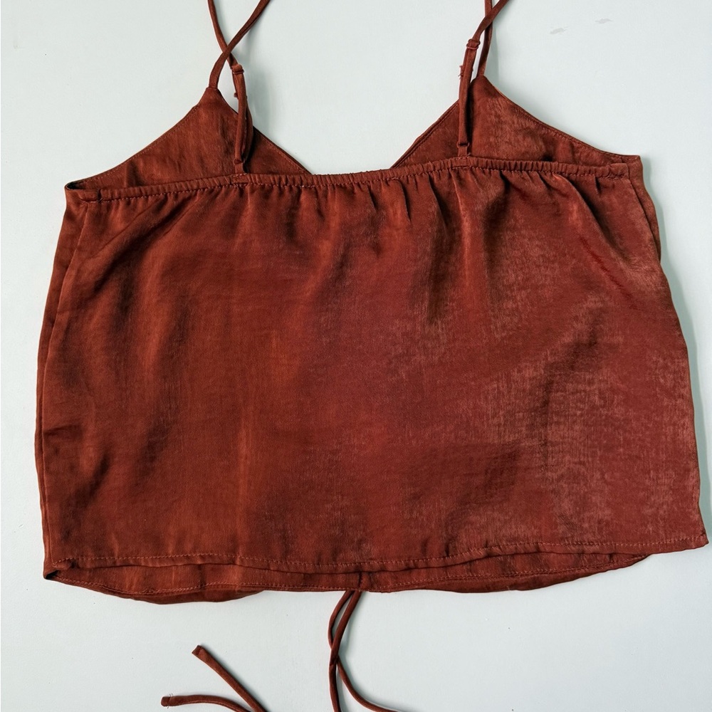 Monteau Rust Red Ruched Front Cami - Picture 7 of 7
